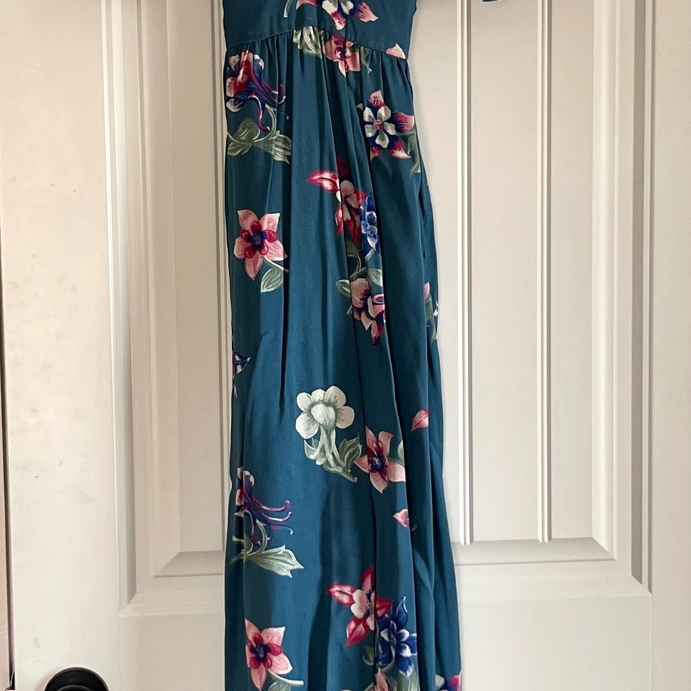 Saks Fifth Avenue Teal Floral Dress